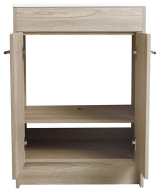 24 Inch Plywood Freestanding Bathroom Vanity With Resin Sink and Doors and shelf
