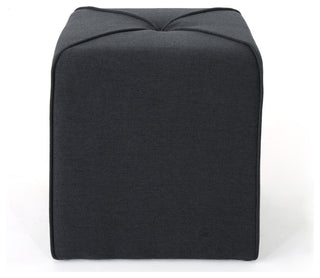 GDF Studio Tammy Fabric Square Ottoman, Dark Charcoal