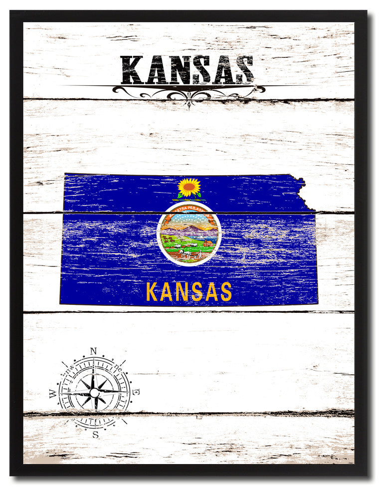 Kansas State Flag Canvas, 28"x37"