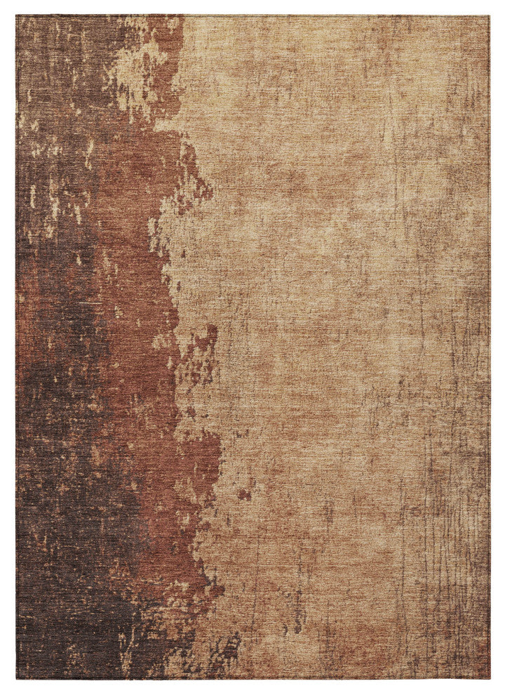 Machine Washable Indoor/Outdoor Chantille ACN1904 Orange 10' x 14' Rug