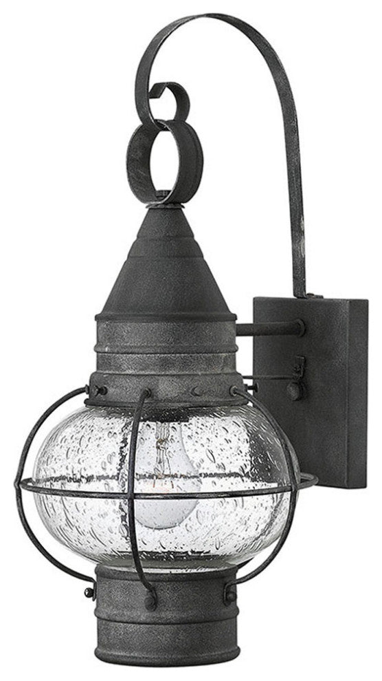Hinkley Cape Cod 13" Small Outdoor Wall Mount Onion Lantern, Aged Zinc