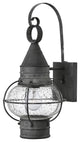 Hinkley Cape Cod 13" Small Outdoor Wall Mount Onion Lantern, Aged Zinc