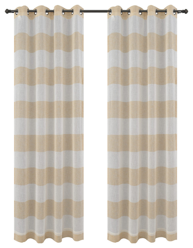 Nassau Drapery Curtain Panels with Grommets, Yellow