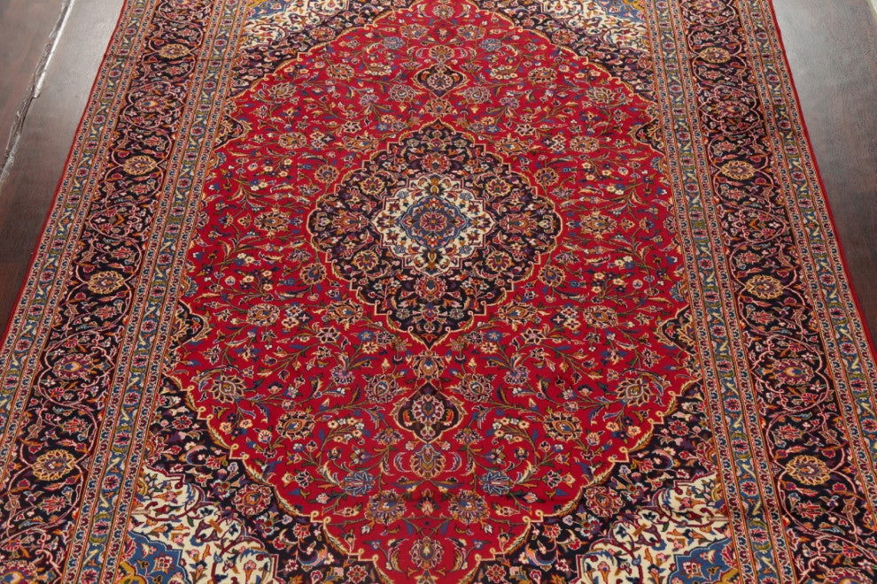 Consigned, Handmade Oriental Persian Vintage-Style Area Rug, Red, 10x13
