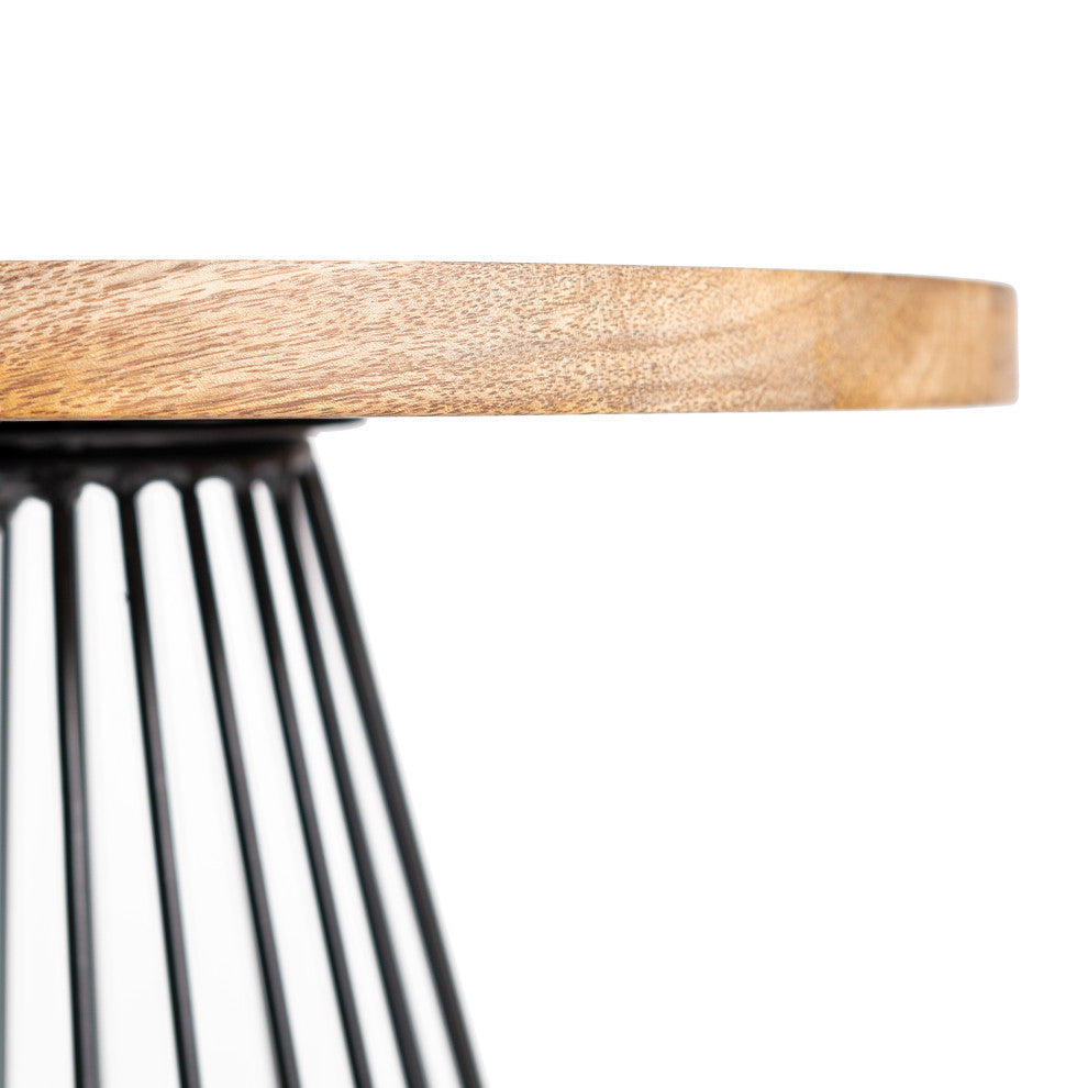 Melody Designer Cage Table, Natural/Black