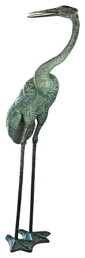 Colossal Curved Neck Crane Bronze Statue