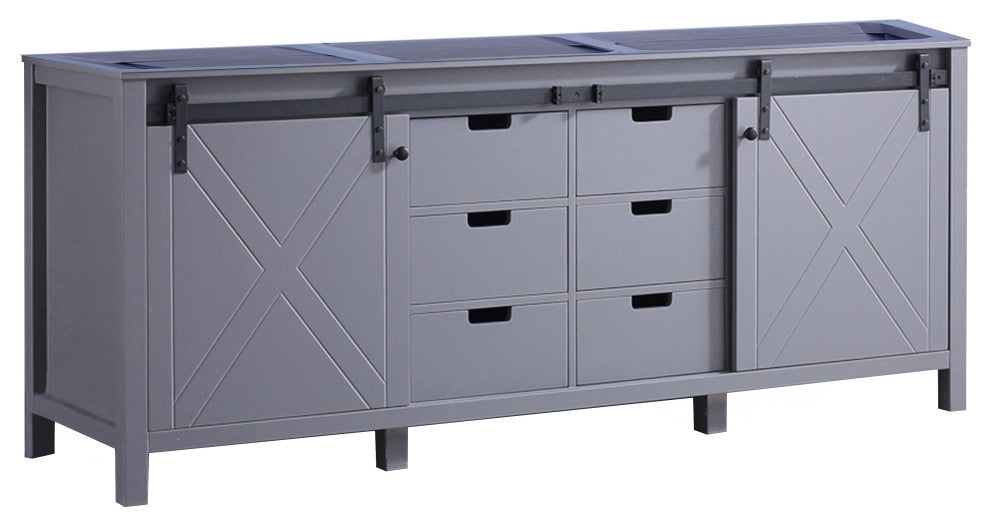 Marsyas 80" Dark Gray Bathroom Bath Storage Vanity Cabinet