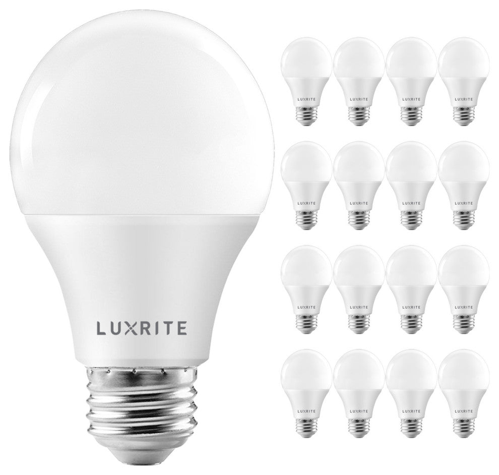Luxrite A19 LED Bulb 1100lm Soft White 11W Enclosed Rated E26 16 Pack