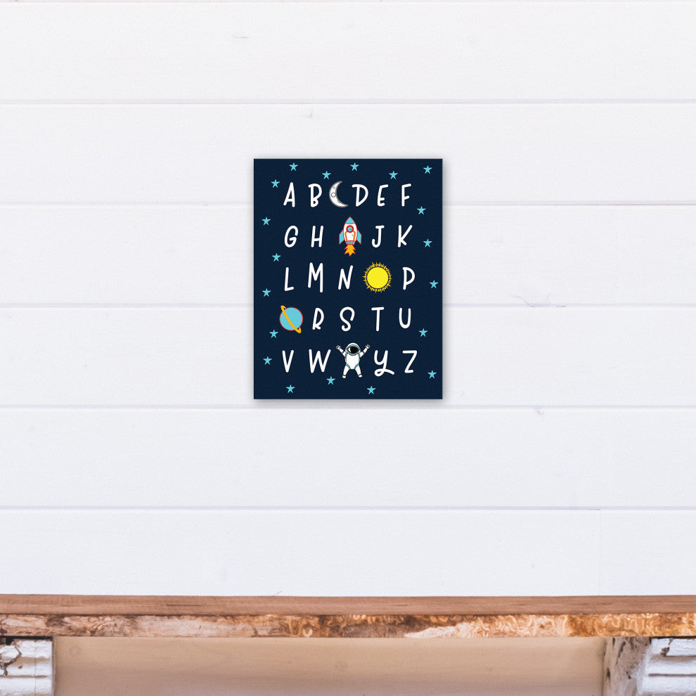 Space Alphabet 11x14 Canvas Wall Art