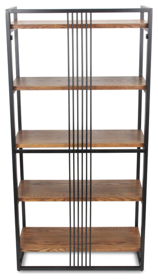 Lauxel 5 Tier Metal Framed Wood Shelf