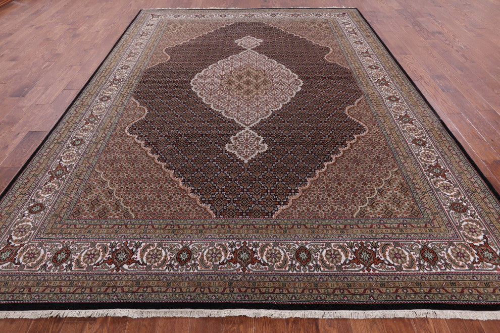Persian Tabriz Handmade Wool & Silk Rug 8' 11" X 12' 2" - Q13004