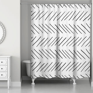 Modern Chevron Shower Curtain, Black