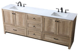 60" Double Bathroom Vanity, Natural Oak, 84