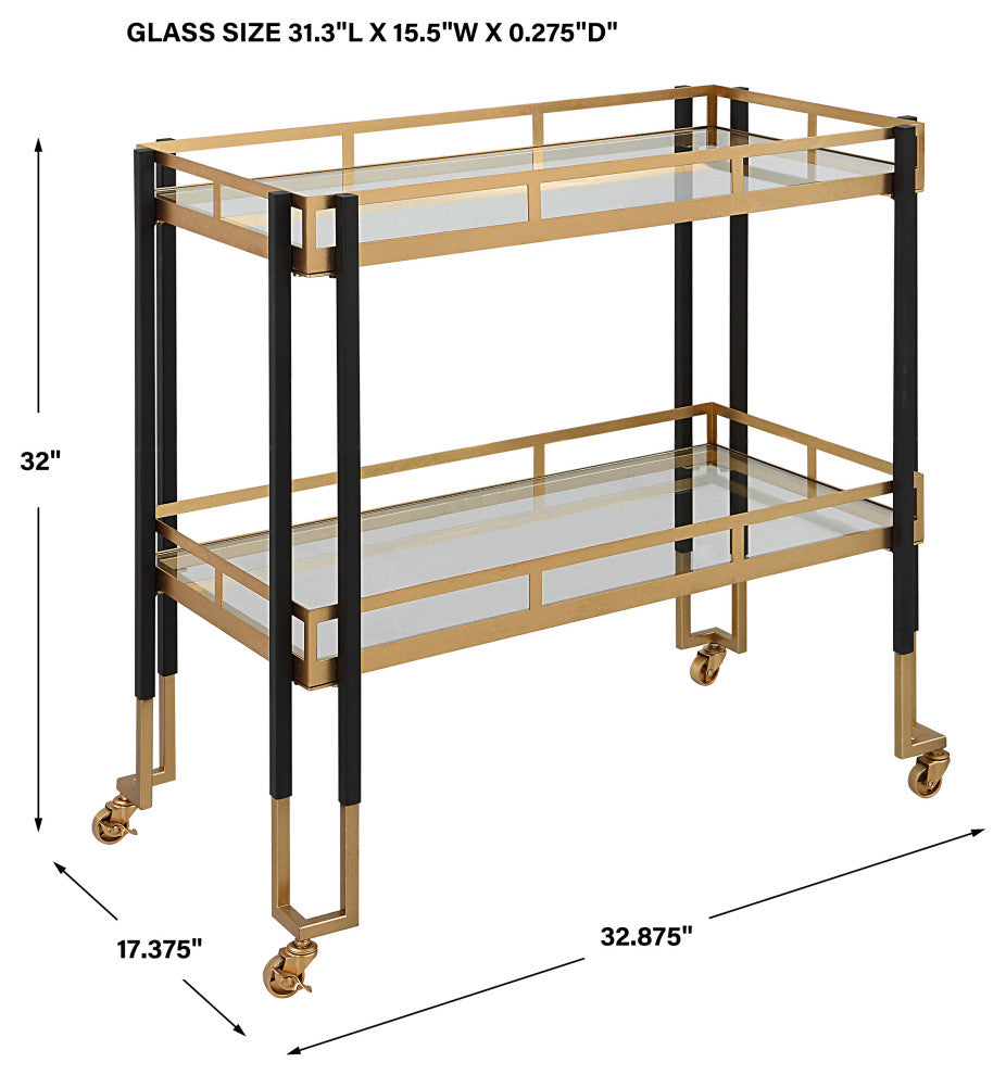 Uttermost 25229 Kentmore Modern Bar Cart