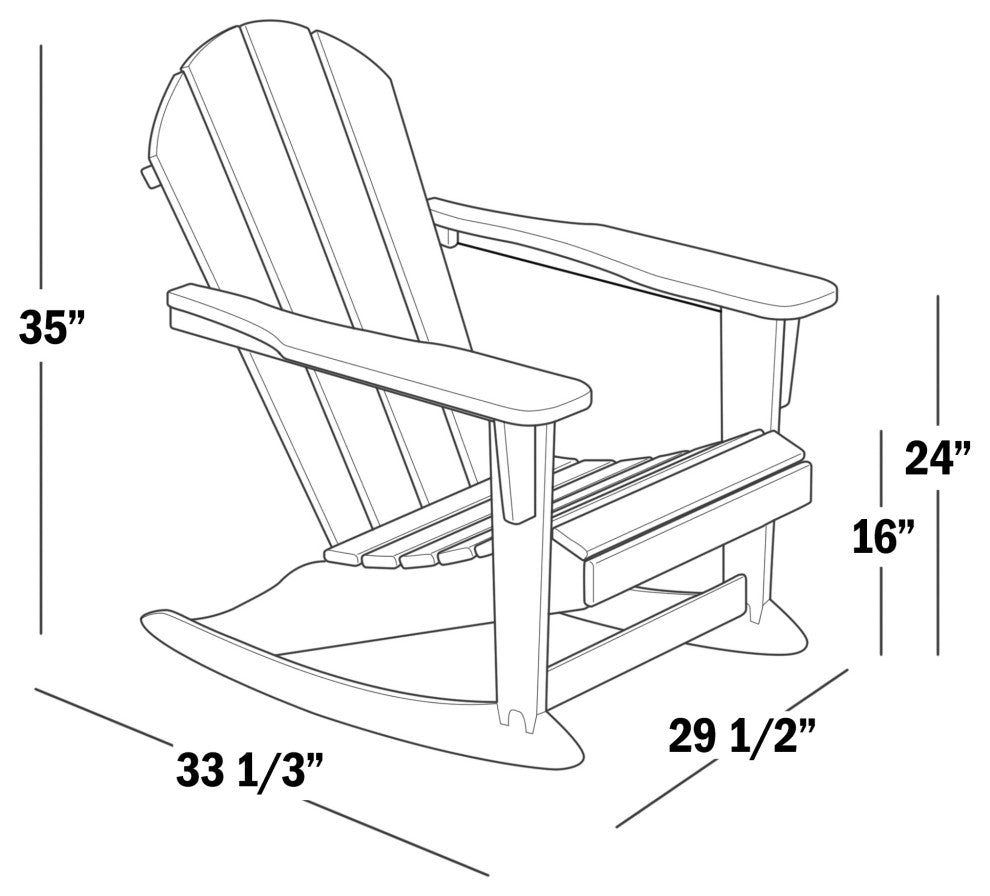 WestinTrends Outdoor Patio Adirondack Rocking Chair Lounger, Porch Rocker, Red