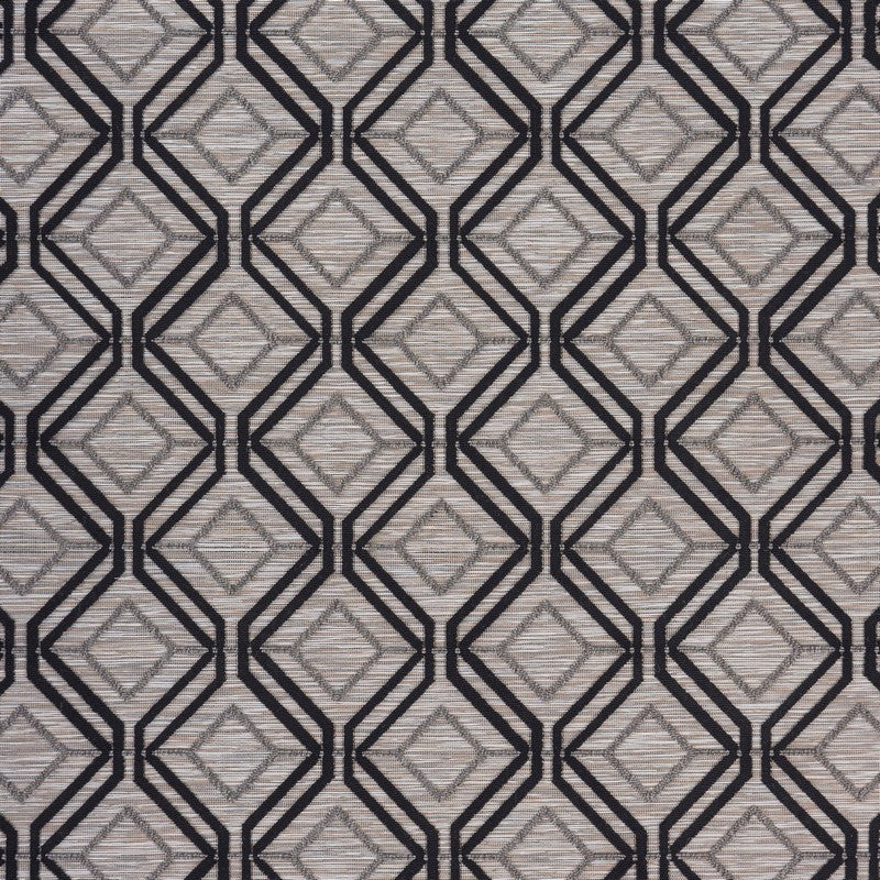 5" x 7" Black Geometric Indoor Outdoor Area Rug