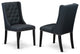 Dining Black Parson Chairs, Wire Brushed Black Rubber Wood Legs,Set of 2