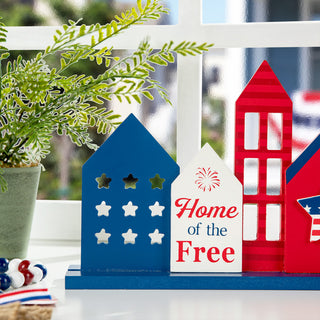16"L Wooden Patriotic House Table Decor