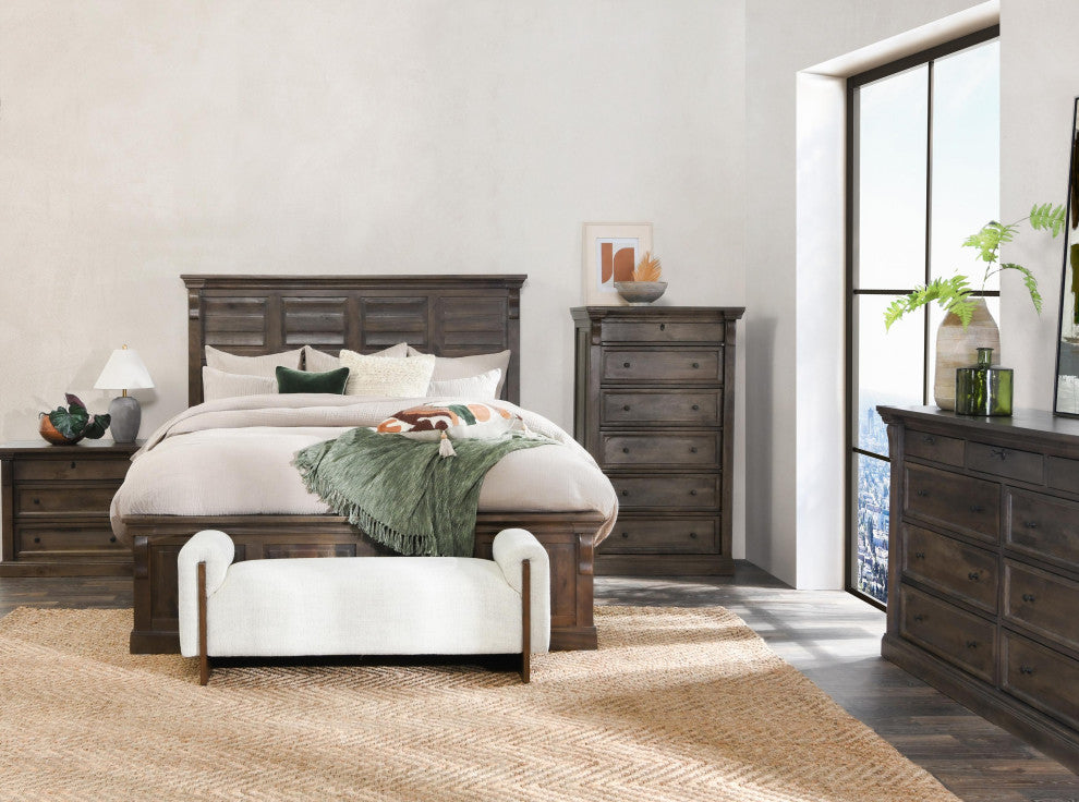 Kosas Home Adelaide Six-Drawer Mango Wood Chest Dresser, Cocoa Brown