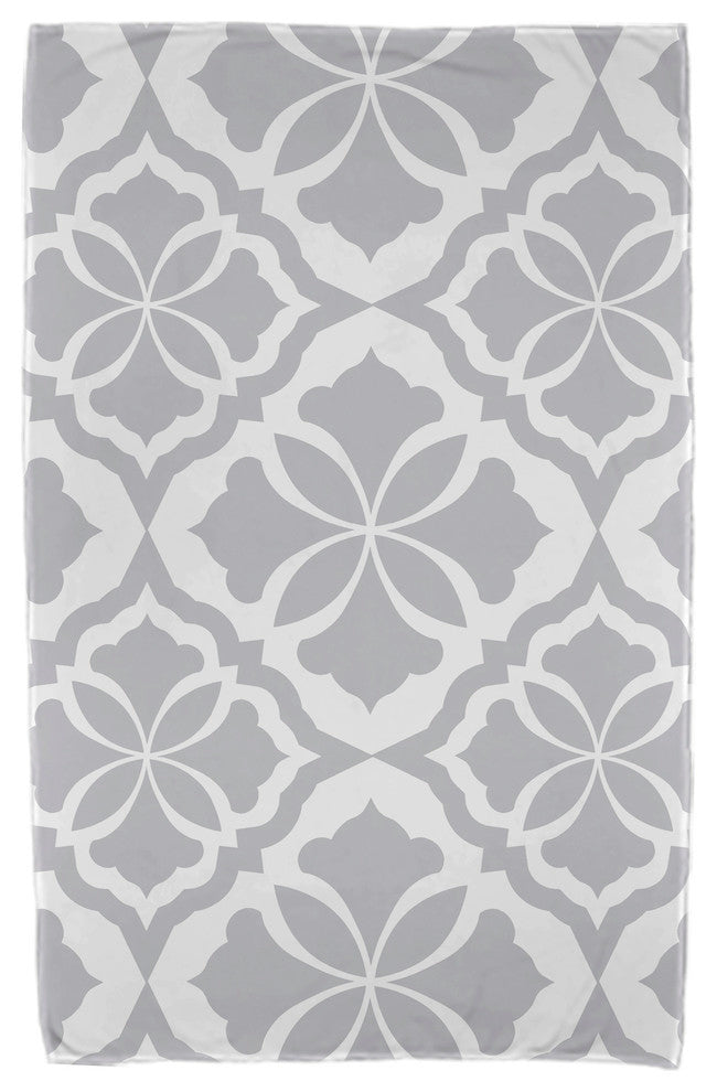 30x60" Ceylon, Geometric Print Beach Towel, Gray