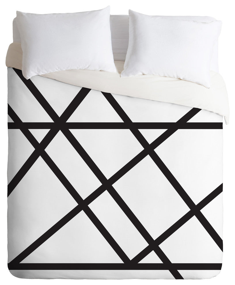 Vy La White and Black Lines Duvet Cover Set, King