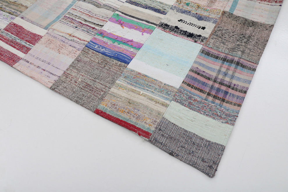 Rug N Carpet - Handmade Turkish 6' 7'' x 9' 9'' Rustic Patchwork Kilim Rug