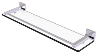 Montero 22" Glass Shelf with Gallery Rail, Polished Chrome