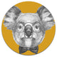 Koala With Glasses And Bow Tie, Animal Art Round Metal Wall Art, 11"