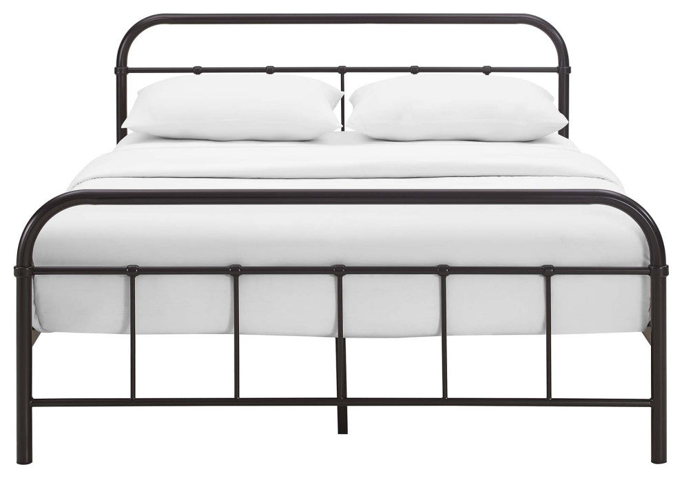 Brown Maisie Queen Stainless Steel Bed Frame