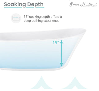 Swiss Madison Sublime 67" Single Slipper Freestanding Bathtub