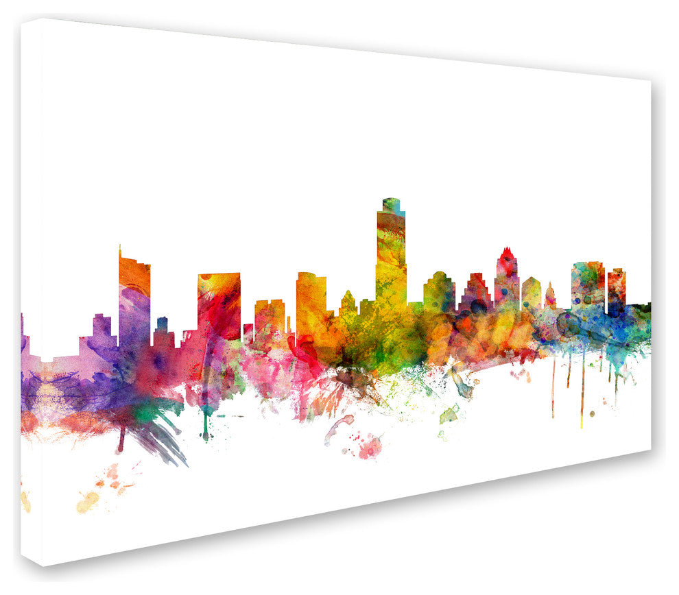 "Austin, Texas Skyline" Canvas Art by Michael Tompsett
