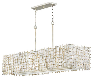 Fredrick Ramond Farrah Medium Eight Light Linear, Silver Leaf*