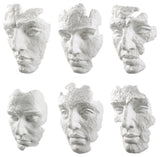 Self-Portrait White Mask Wall Decor, Set/6"