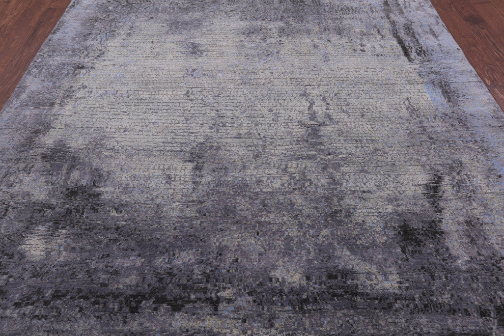 7' 11" X 9' 11" Handmade Wool and Silk Abstract Rug Q7040