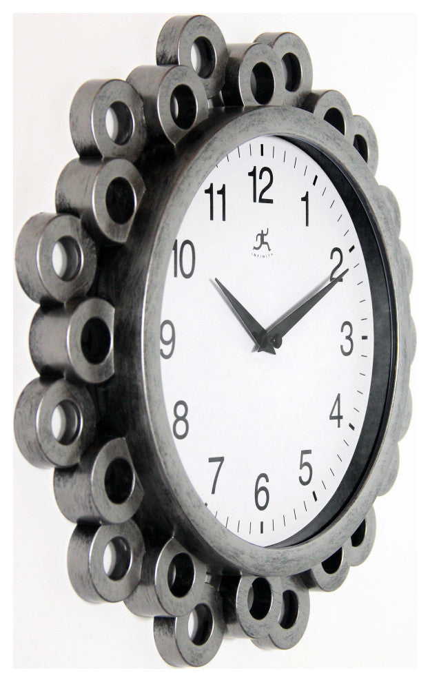 Ellipse 12" Silver Decorative Wall Clock