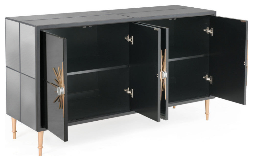 Black SmokÐµd Mirror SÐµrvÐµr Rivoli Art DÐµco Styling