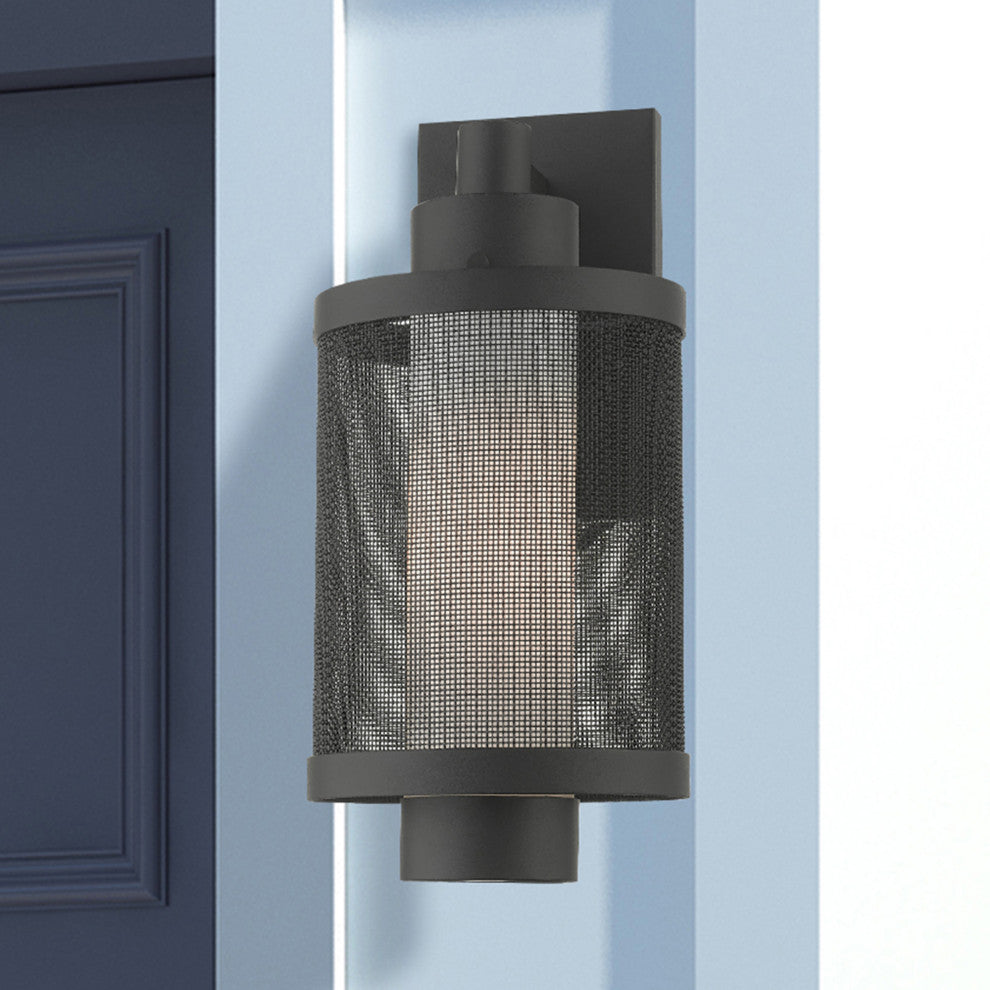Livex Lighting Nottingham 1 Light Textured Black Medium Outdoor Wall Lantern