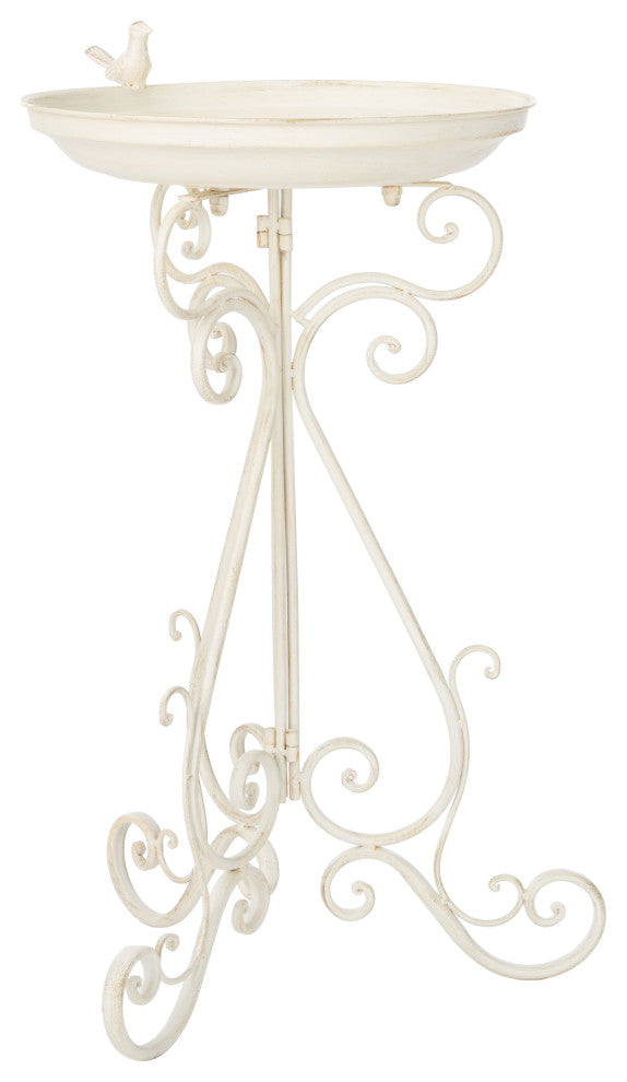 Safavieh Ashlan Bird Bath, Pearl White