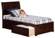Portland Flat Panel Footboard With 2 Urban Bed Drawers, Antique Walnut, Twin Xl
