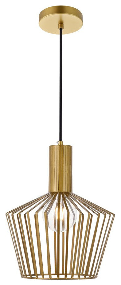 Rose 1-Light Brass Pendant