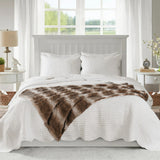 Elite Faux Fur Throw Blanket With Sherpa Backing, Brown, 60" X 80"