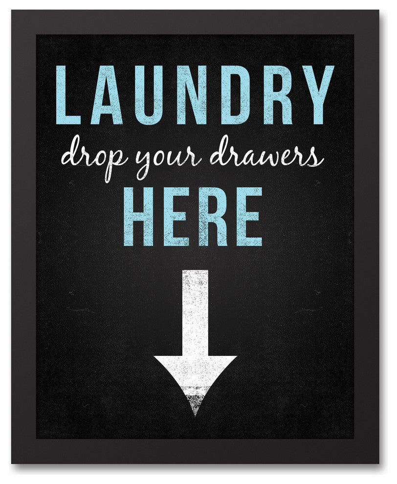 Laundry: Drop Your Drawers Here Wall Art, Framed Canvas