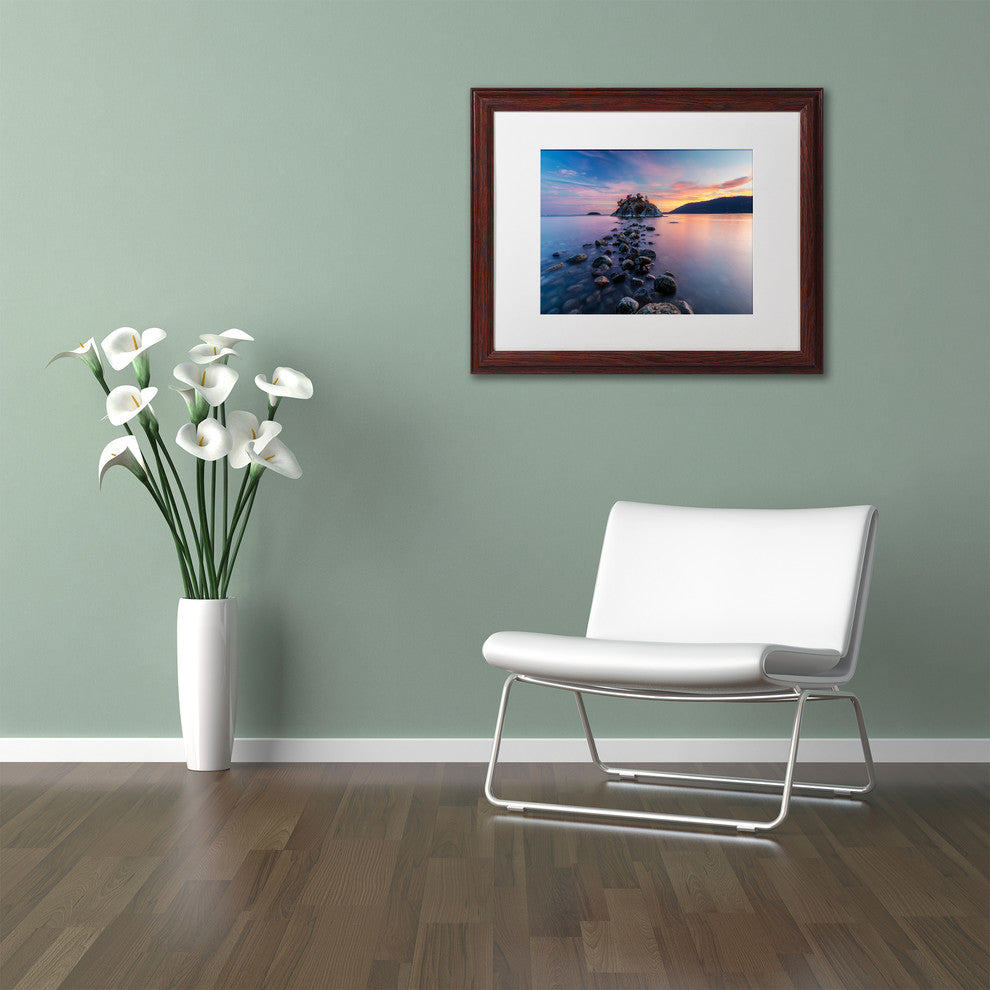 Pierre Leclerc 'Whytecliff Sunset' Matted Framed Art, Wood Frame, White, 14x11