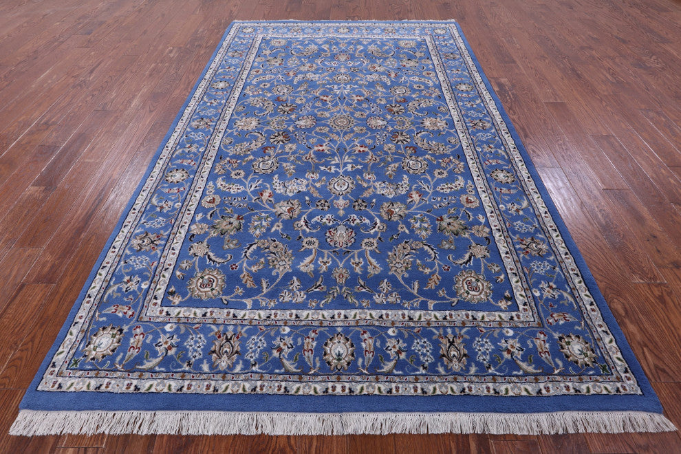 Wool & Silk Persian Nain Hand Knotted Rug 5' 11" X 9' 2" - Q14895