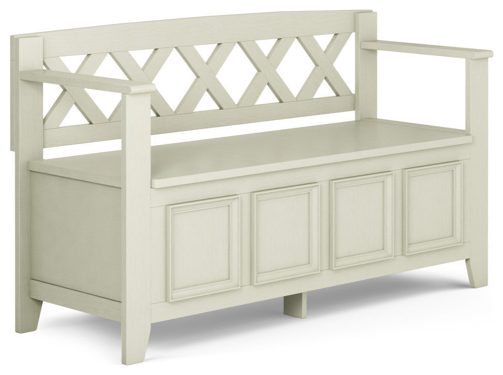 Amherst Entryway Storage Bench, Antique White