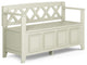 Amherst Entryway Storage Bench, Antique White