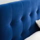 Contemporary Modern Full Size Tufted Headboard, Velvet Fabric, Navy Blue