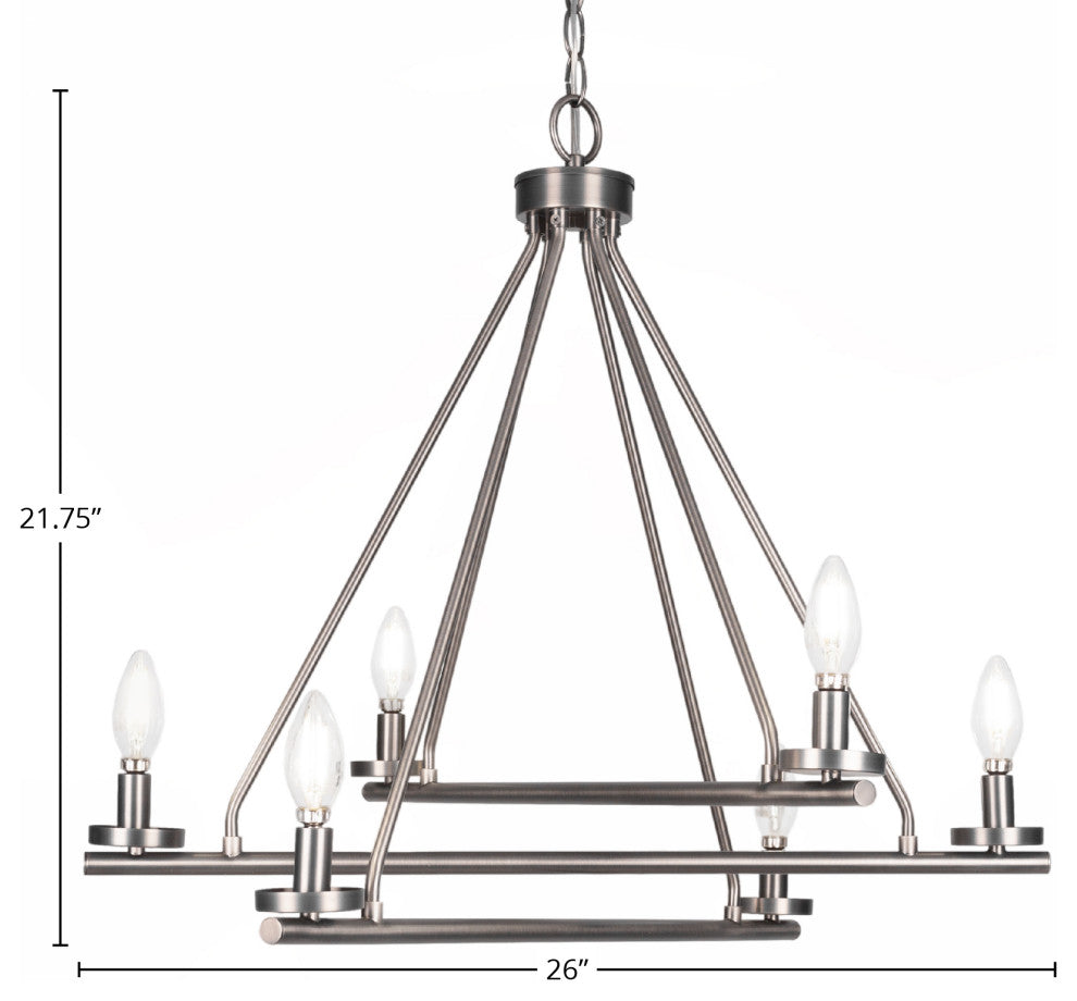 Trinity 6 Light Chandelier Shown, Graphite Finish
