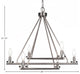 Trinity 6 Light Chandelier Shown, Graphite Finish
