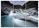 "Slow Motion Mountain River in Blue" Metal Wall Art, 3 Panels, 36"x28"